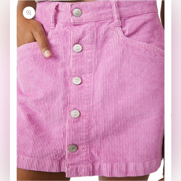 Free People Pink Ray Corduroy Mini Skirt | FP Hot Pink Skirt | NWOT - Picture 9 of 12